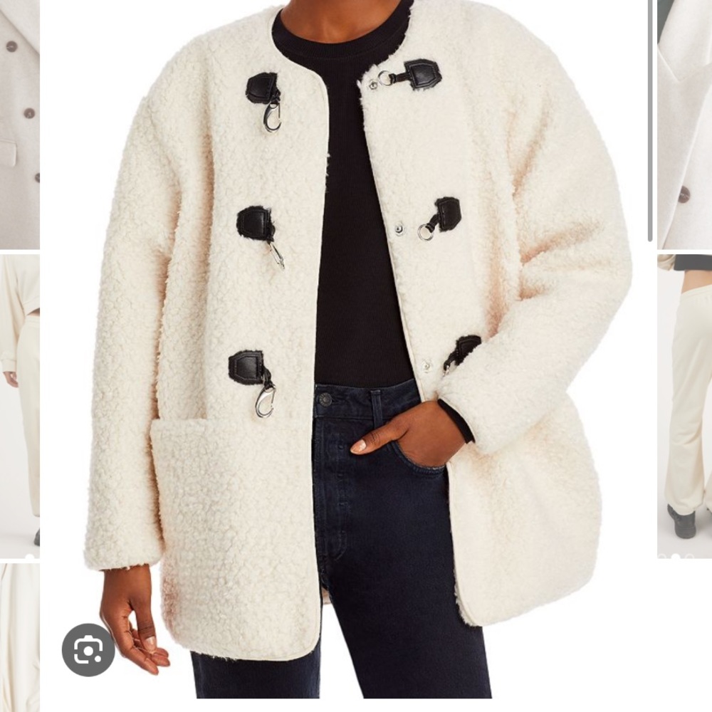 Avec Les Filles Toggle Front Sherpa Coat